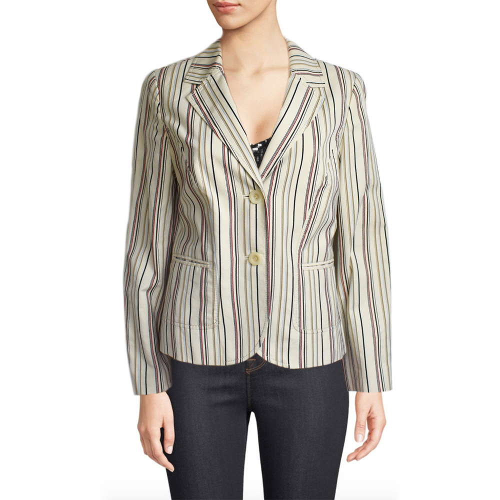 Macy’s Women’s Suit Jacket Striped Blazer Size 12